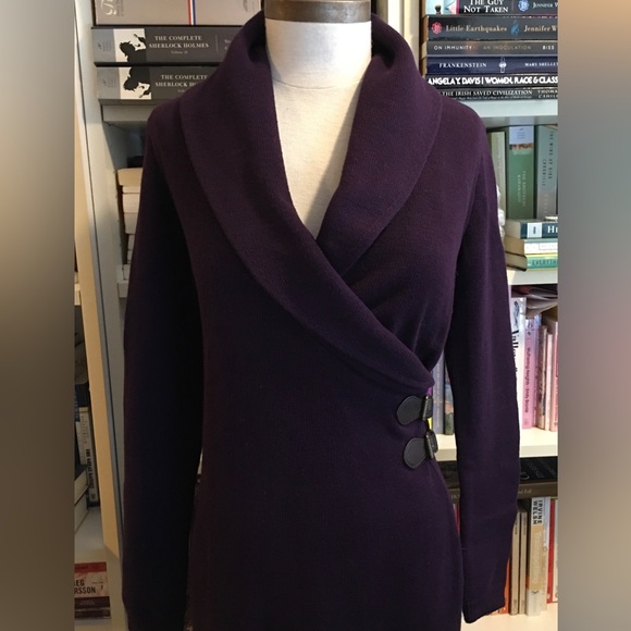 Ralph Lauren Deep Eggplant Purple Sweater Knit Dress - Picture 5 of 11